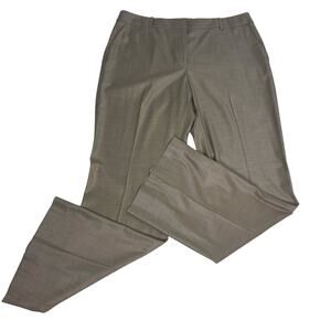 St. John High Rise Straight, Wide Leg Tan Wool Blend Trousers 14